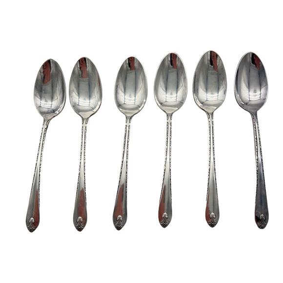 Vintage Wm Rogers IS Exquisite Lot of 6 Teaspoons Silverplate Flatware - Picture 1 of 6